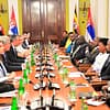 ugandan delegates discuss with Serbian officials