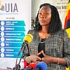 The Minister of State for Investment, Hon Evelyn Anite addressing the press at the Uganda Media Centre